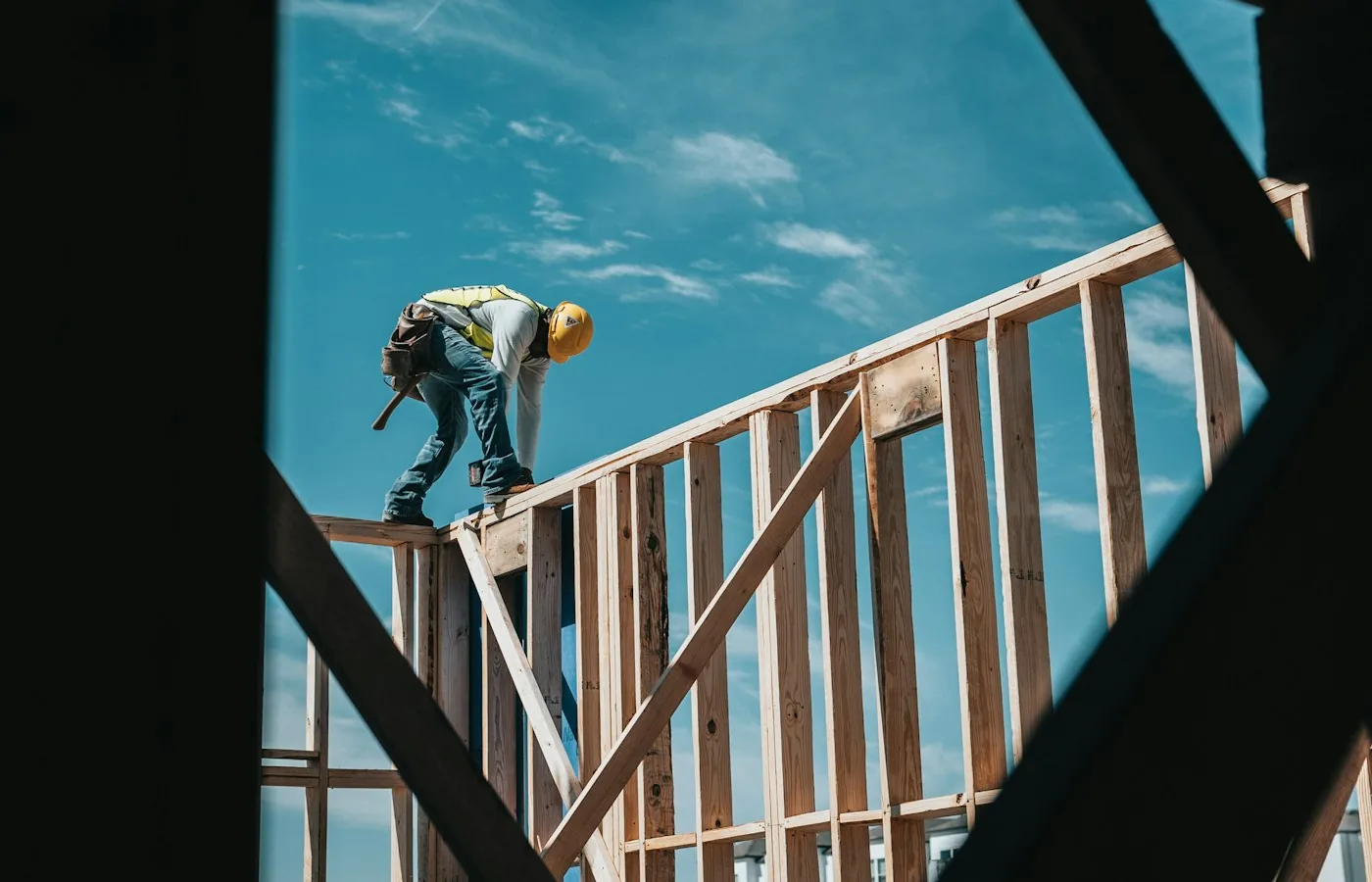 General contractor on a residential construction site